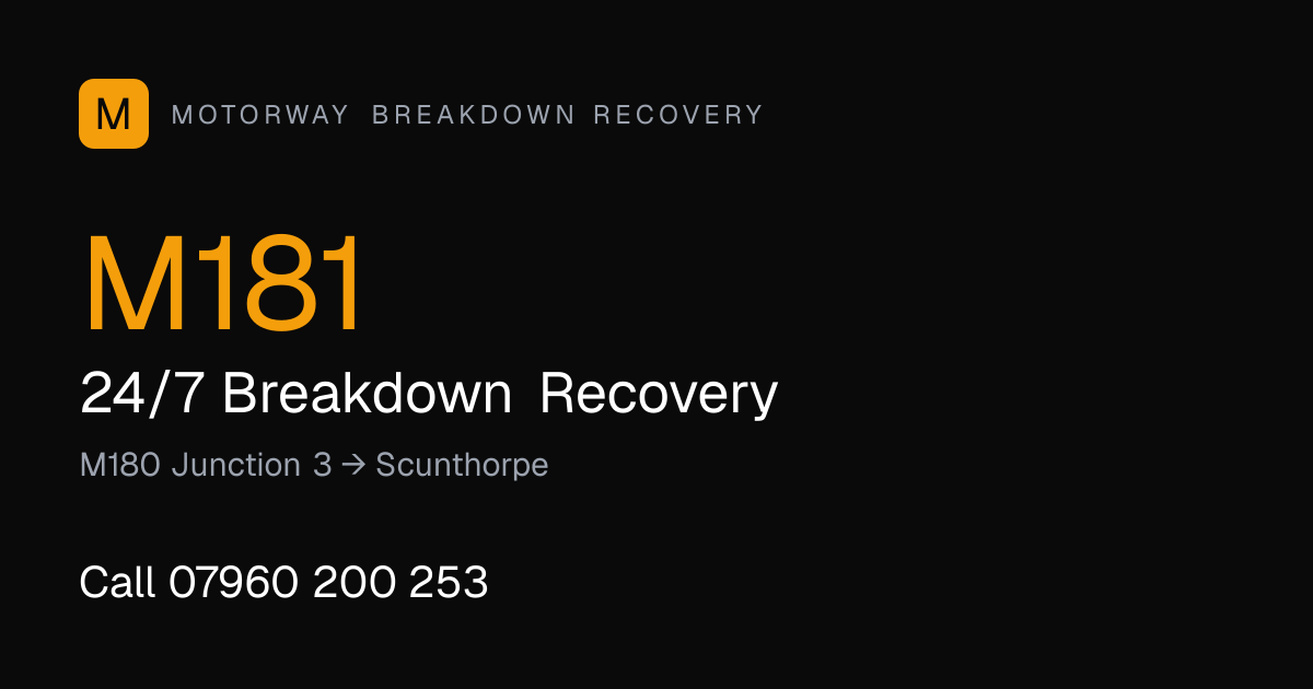 M181 Breakdown Recovery | 24/7 Motorway Recovery | Call Now | Motorway ...